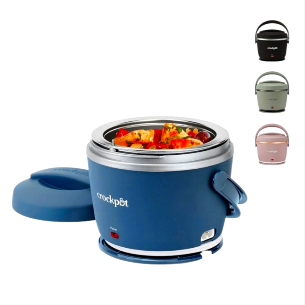 Crock-Pot 20 oz Portable Food Warmer Blue 20oz Lunch Crock Slow Cooker 50W